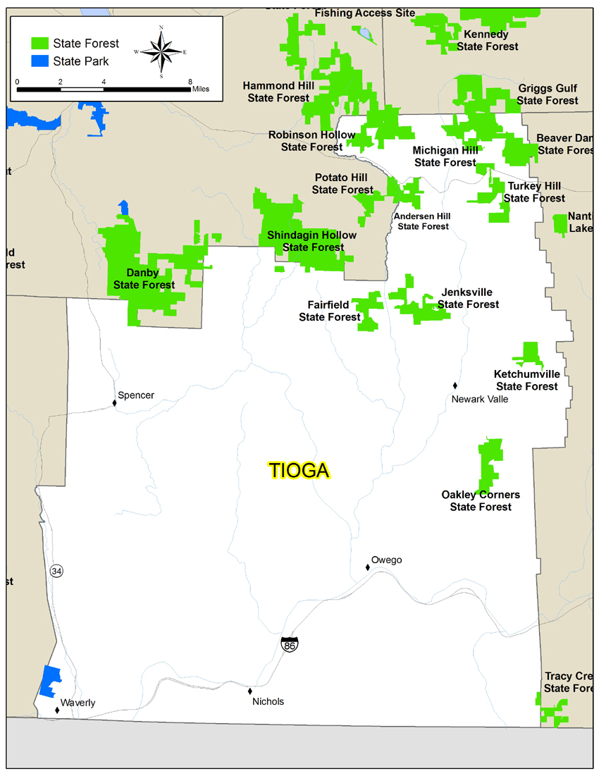 map of Tioga County